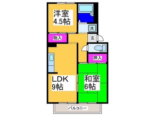 プレジュール田中Ｂ棟の物件間取画像